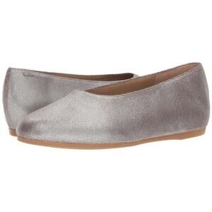 Eileen Fisher Sz 6 Ballet Flats High Cut Slip On Metallic Shiny Leather Capsule